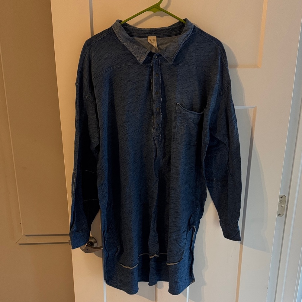 We The Free Blue Button Down Shirt